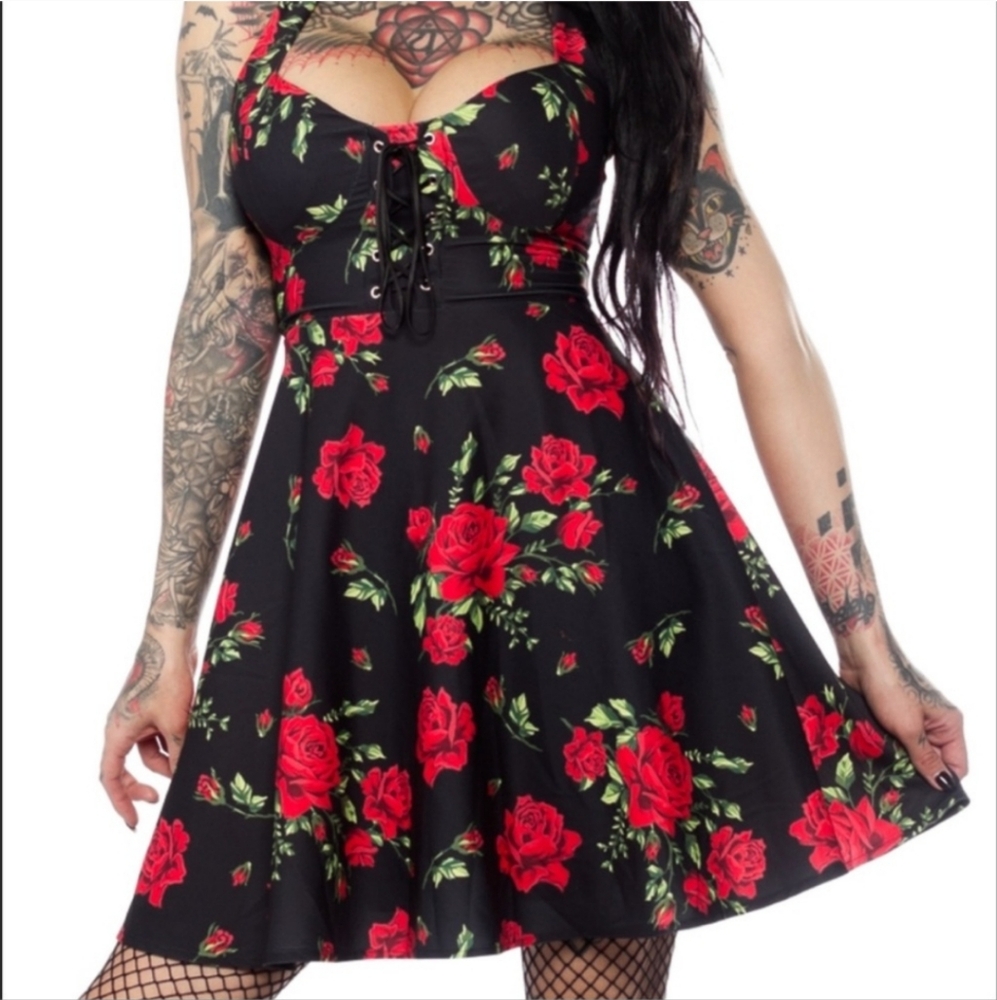 Sourpuss Mongolia Rose Pinup Dress